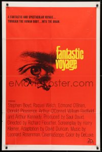 4t282 FANTASTIC VOYAGE 1sh 1966 best art of tiny people going to the human brain!
