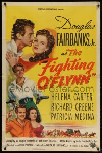 4t287 FIGHTING O'FLYNN 1sh 1949 cool art of swashbuckling Douglas Fairbanks, Jr., Helena Carter!