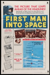 4t291 FIRST MAN INTO SPACE 1sh 1959 most dangerous & daring mission of all time, astronaut images!