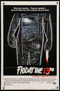 4t312 FRIDAY THE 13th 1sh 1980 great Alex Ebel art, slasher classic, 24 hours of terror!