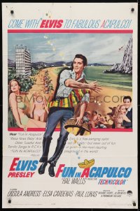 4t319 FUN IN ACAPULCO 1sh 1963 Elvis Presley in fabulous Mexico with sexy Ursula Andress!