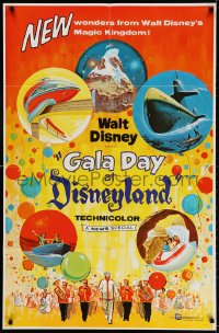 4t322 GALA DAY AT DISNEYLAND 1sh 1960 art of Matterhorn & other new attractions at the theme park!