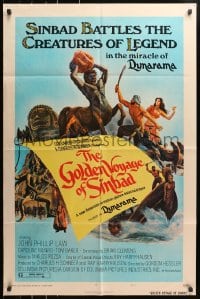 4t343 GOLDEN VOYAGE OF SINBAD 1sh 1974 Ray Harryhausen, cool fantasy art by Mort Kunstler!