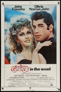 4t348 GREASE 1sh 1978 c/u of John Travolta & Olivia Newton-John in a most classic musical!