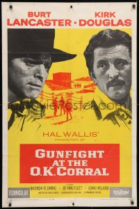 4t357 GUNFIGHT AT THE O.K. CORRAL 1sh 1957 Burt Lancaster, Kirk Douglas, directed by John Sturges!
