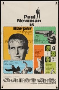 4t377 HARPER 1sh 1966 Pamela Tiffin, Paul Newman has many fights & does it better!