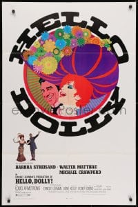 4t381 HELLO DOLLY 1sh 1969 Barbra Streisand & Walter Matthau by Richard Amsel, Roadshow!
