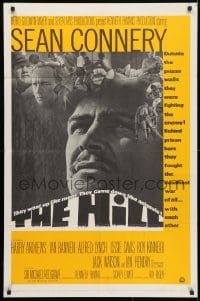 4t388 HILL 1sh 1965 directed by Sidney Lumet, great photo montage with close-up of Sean Connery!
