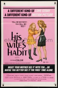 4t390 HIS WIFE'S HABIT 1sh R1971 Gerald McRaney, Women and Bloody Terror, tell me mother, why?