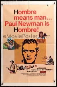 4t398 HOMBRE 1sh 1966 Paul Newman, Martin Ritt, Fredric March, it means man!