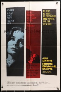 4t399 HOME BEFORE DARK 1sh 1958 pretty untouched Jean Simmons is a wife on the rim of insanity!
