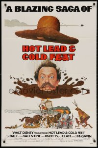4t404 HOT LEAD & COLD FEET 1sh 1978 Disney, wacky art of Don Knotts in mud from the neck down!