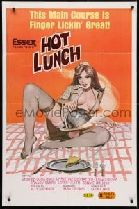 4t405 HOT LUNCH 25x38 1sh 1978 outrageous sexy art, this main course is finger lickin' great!