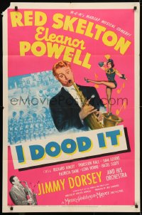 4t423 I DOOD IT style D 1sh 1943 Red Skelton, Jimmy Dorsey, Eleanor Powell showing sexy legs!