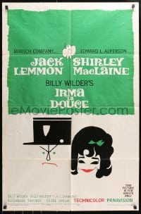 4t444 IRMA LA DOUCE style B 1sh 1963 Billy Wilder, great art of Shirley MacLaine & Jack Lemmon!