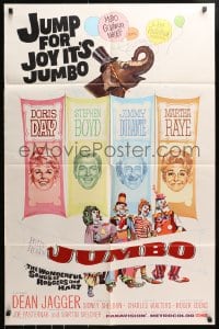 4t472 JUMBO 1sh 1962 Doris Day, Jimmy Durante, Stephen Boyd, Martha Raye circus elephant!