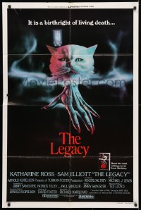 4t504 LEGACY style B 1sh 1979 wild spooky cat artwork, it is a birthright of living death!