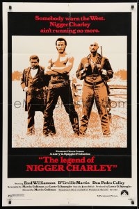 4t506 LEGEND OF NIGGER CHARLEY 1sh 1972 slave to outlaw Fred Williamson ain't running no more!