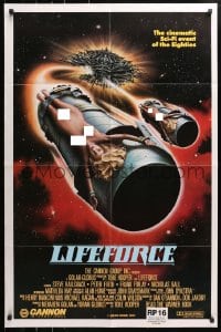 4t509 LIFEFORCE int'l 1sh 1985 Tobe Hooper directed, sexy space vampires, cool sci-fi art!