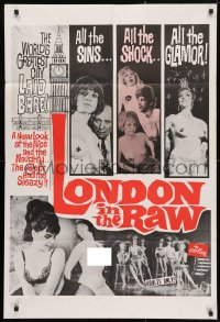 4t522 LONDON IN THE RAW 1sh 1965 be shocked by gay excitement & the sin in its shadows