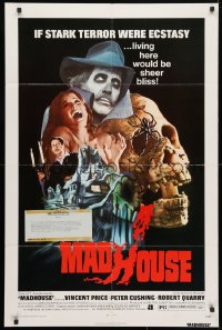 4t544 MADHOUSE 1sh 1974 Price, Cushing, if terror was ecstasy, living here would be sheer bliss!