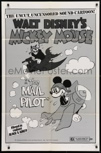 4t547 MAIL PILOT 1sh R1974 Walt Disney, wacky art of pilot Mickey Mouse, uncensored!