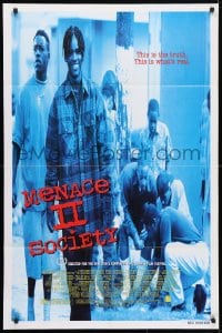 4t567 MENACE II SOCIETY DS 1sh 1993 Hughes Brothers, the truth about gang violence!