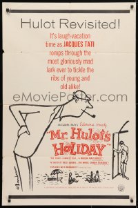 4t586 MR. HULOT'S HOLIDAY 1sh R1962 great art of Jacques Tati, Les vacances de M. Hulot!