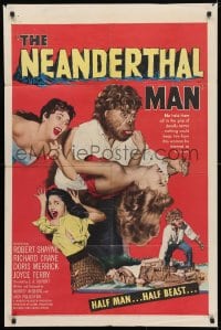 4t603 NEANDERTHAL MAN 1sh 1953 great wacky monster image, nothing could keep him from his woman!