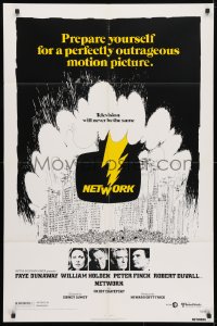 4t607 NETWORK 1sh 1976 written by Paddy Cheyefsky, William Holden, Sidney Lumet classic!