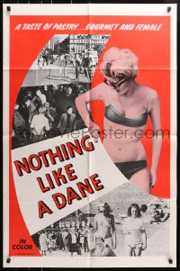 4t626 NOTHING LIKE A DANE 1sh 1968 Norman Gluck, sexy Danish pastry, gourmet and female!