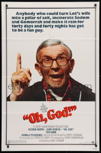 4t632 OH GOD 1sh 1977 directed by Carl Reiner, great super close up of wacky George Burns!