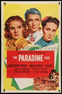 4t652 PARADINE CASE 1sh R1956 Alfred Hitchcock, Gregory Peck, Ann Todd, Alida Valli!