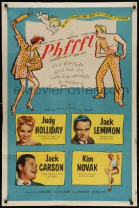4t662 PHFFFT 1sh 1954 Jack Lemmon, Kim Novak, Judy Holliday, great art of marital fight!