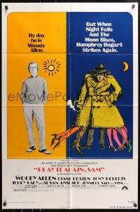 4t672 PLAY IT AGAIN, SAM 1sh R1976 wacky artwork of regular Woody Allen & Bogart Allen!
