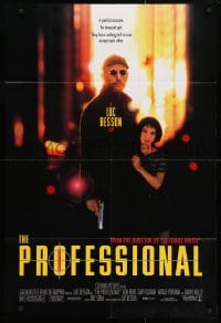 4t689 PROFESSIONAL 1sh 1994 Luc Besson's Leon, Jean Reno with gun, young Natalie Portman!