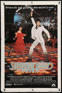4t747 SATURDAY NIGHT FEVER 1sh 1977 best image of disco John Travolta & Karen Lynn Gorney!