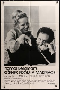 4t753 SCENES FROM A MARRIAGE 1sh 1974 Ingmar Bergman, Liv Ullmann, Erland Josephson