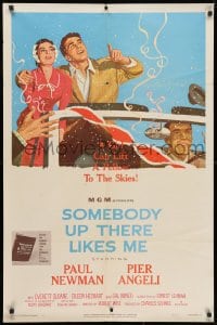 4t789 SOMEBODY UP THERE LIKES ME 1sh 1956 Paul Newman as boxing champion Rocky Graziano!