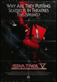 4t813 STAR TREK V int'l advance 1sh 1989 The Final Frontier, image of theater chair w/seatbelt!
