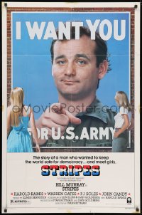 4t830 STRIPES style B 1sh 1981 Ivan Reitman classic military comedy, Bill Murray wants YOU!