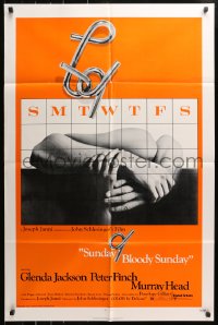4t836 SUNDAY BLOODY SUNDAY 1sh 1971 directed by John Schlesinger, Glenda Jackson, Peter Finch!