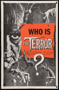 4t872 TERROR style B teaser 1sh 1963 Boris Karloff & sexy girls in web by Reynold Brown, Corman!