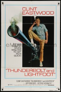 4t892 THUNDERBOLT & LIGHTFOOT style C 1sh 1974 art of Clint Eastwood with HUGE gun by McGinnis!