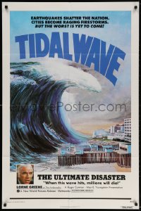 4t893 TIDAL WAVE 1sh 1975 artwork of the ultimate disaster in Tokyo by John Solie!