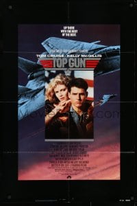 4t909 TOP GUN 1sh 1986 great image of Tom Cruise & Kelly McGillis, Navy fighter jets!