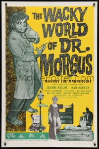 4t952 WACKY WORLD OF DR MORGUS 1sh 1962 instant people, mad scientist sci-fi, wacky images, rare!