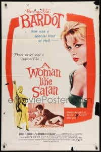 4t982 WOMAN LIKE SATAN 1sh 1960 La Femme et le Pantin, Brigitte Bardot, special kind of Hell!