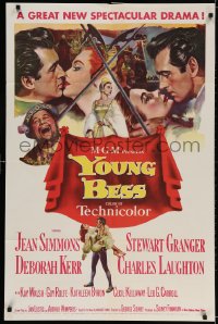 4t992 YOUNG BESS 1sh 1953 art of Jean Simmons, Stewart Granger, Deborah Kerr, Charles Laughton!