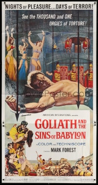 4w081 GOLIATH & THE SINS OF BABYLON 3sh 1964 L'Eroe Piu Grande del Mondo, Mark Forest as Maciste!